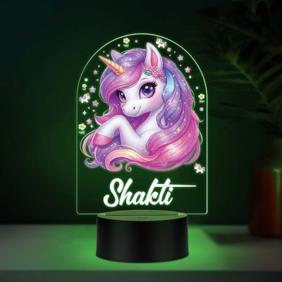 Personalized Unicorn UV Print 3D Night Light – 7 Color Changing LED Acrylic Lamp